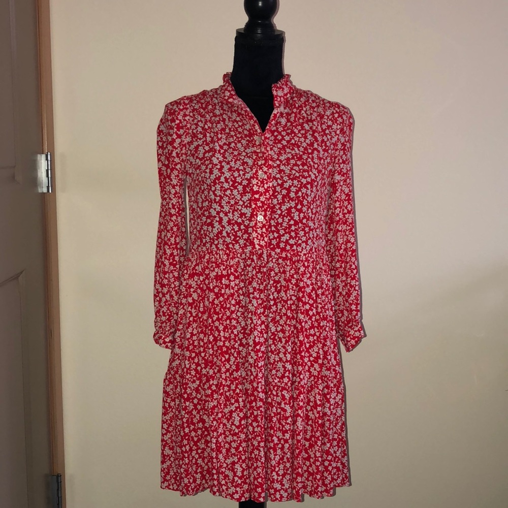 J Crew Long Sleeve Tiered Dress